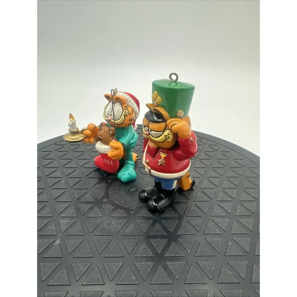 2 Vintage Hallmark Garfield Christmas Tree Ornaments